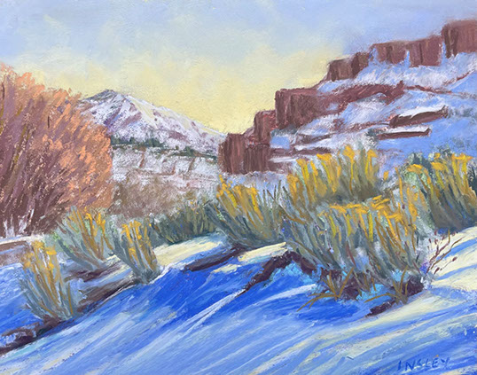 "Chamisa in Snow" by Cathy Insley, 8x10", NFS