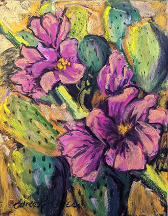 "Pink Prickly Laughter" by Esther Jones, 10x8", $80