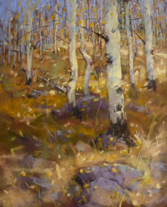 "Aspen Hillside" by Jennifer Riefenberg, 14x11", $1350