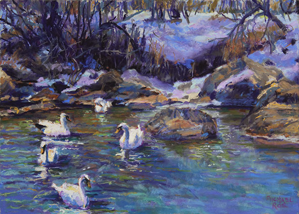 "Swans" by Michael Roe, 12x16", $350