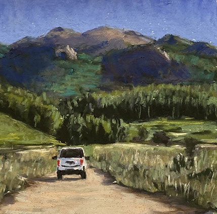 "Road to Bison Lake" by Mary Sexton, 6x6", $150
