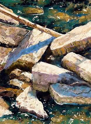"Between a Rock and Hard Place" by Michelle Spencer, 18x12", $425