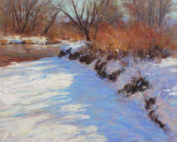 A winter landscape pastel by Lorenzo Chavez